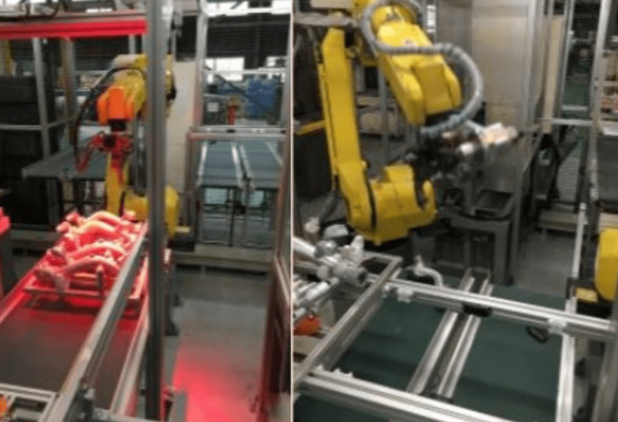 アルミ鋳造ラインの仕上げ作業にロボットを導入